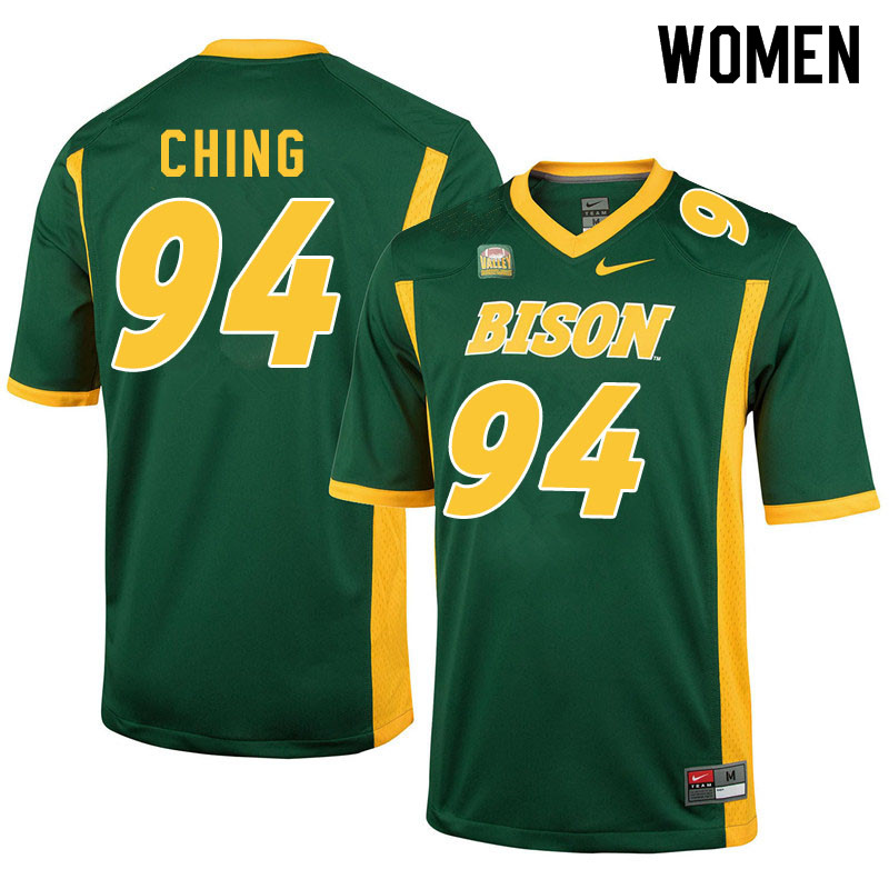 Women #94 Costner Ching North Dakota State Bison College Football Jerseys Sale-Green